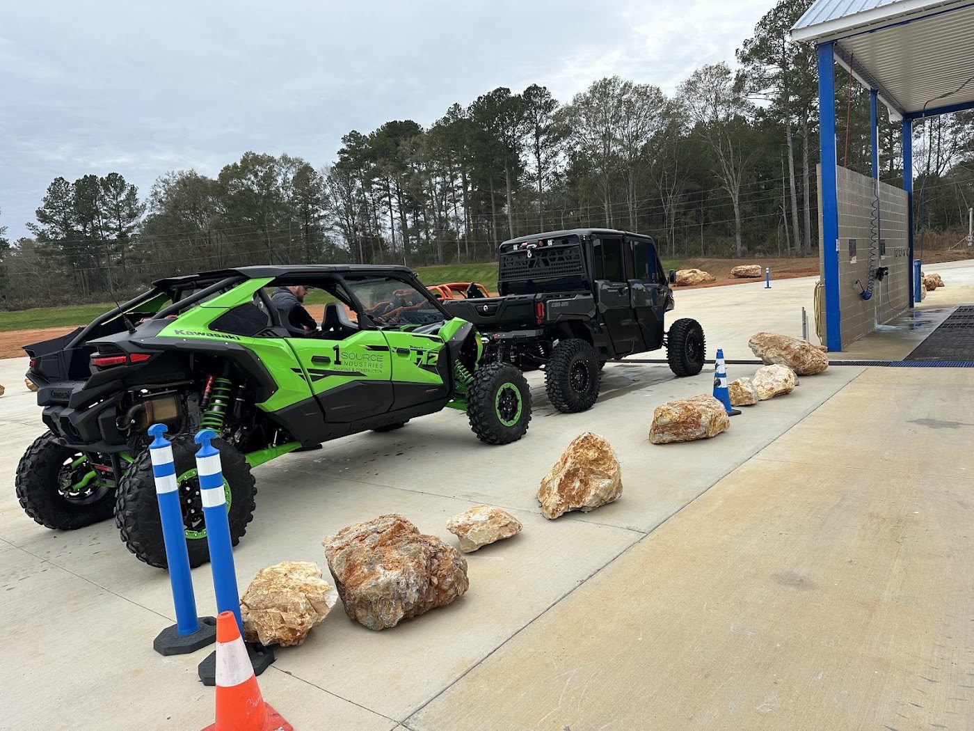 Off-road vehicles at the wash