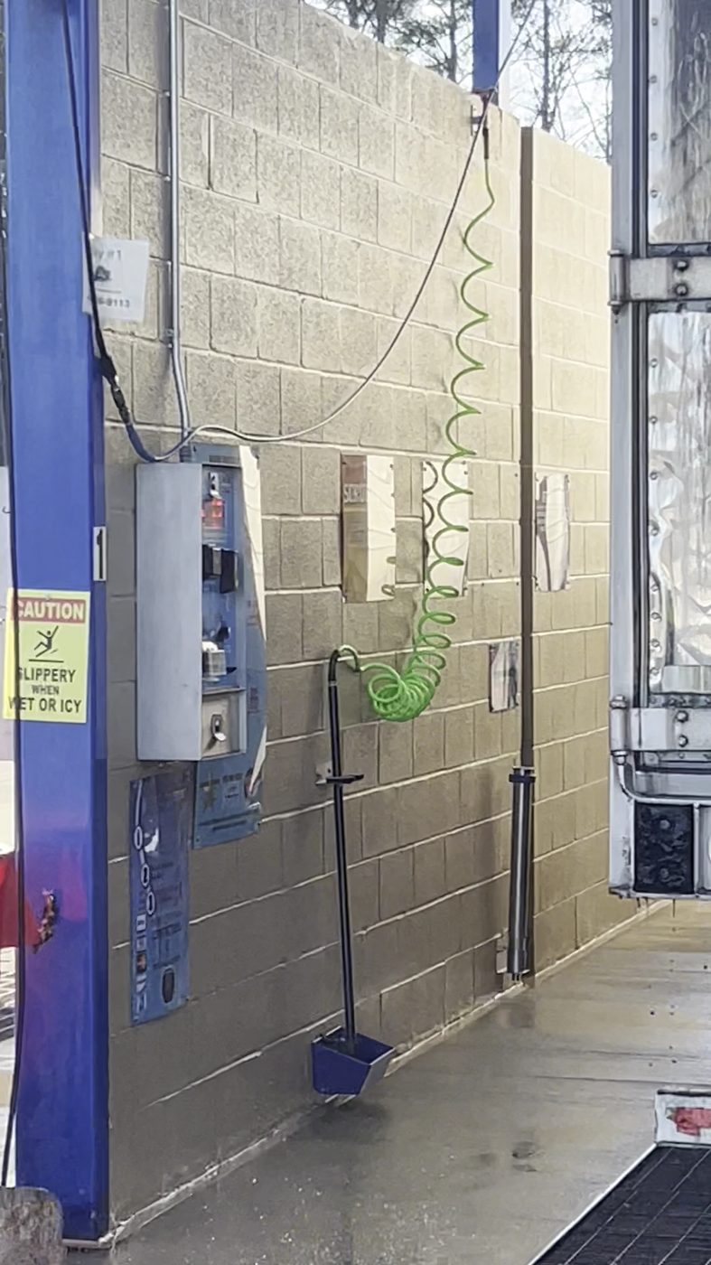 Inside a wash bay